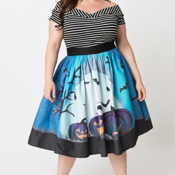 Unique Vintage Dresses & Skirts - Unique Vintage Pumpkins Skirt Halloween Cosplay